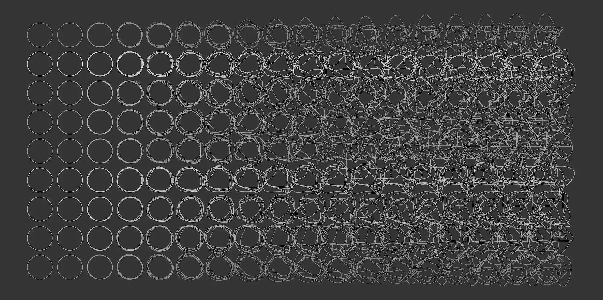 DLRIMGXV, generative drawing, gist_gray colorway, Alu-dibond print under acrylic, 60" × 30"