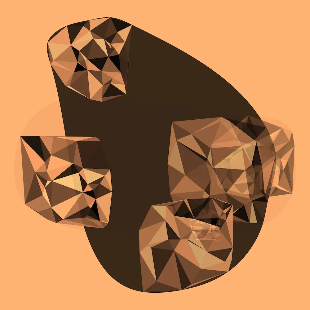 PLHDFNSL, generative drawing, copper colorway, Alu-dibond print under acrylic, 16" × 16"