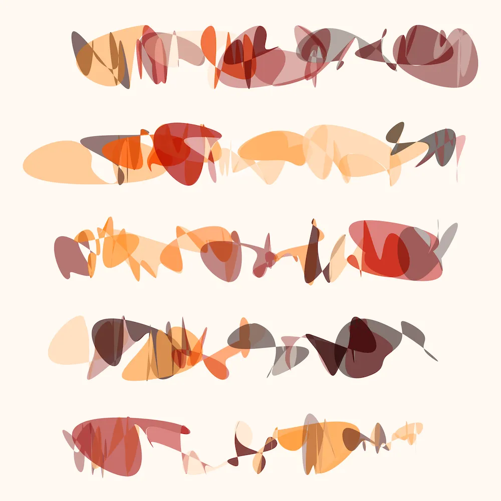 VXRIUSGD, generative drawing, gist_heat colorway, Alu-dibond print under acrylic, 16" × 16"